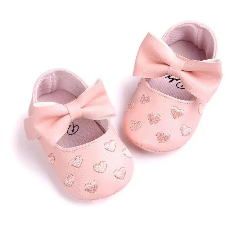 Fashion Bow Ties Baby First Walker Shoes Kids Girls Baby Party Ballerina Shoes