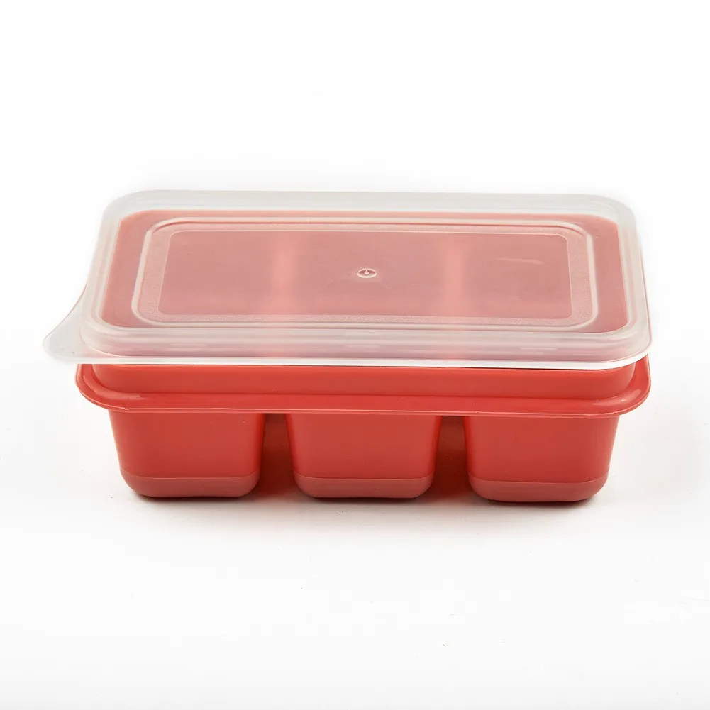 

1*Ice Tray 11.5cm*7cm*4cm 6 Cavity Ice Tray PP+Silicone With Cover Kitchen Made DIY Ice Maker Cube Box In Stock Drop Shipping