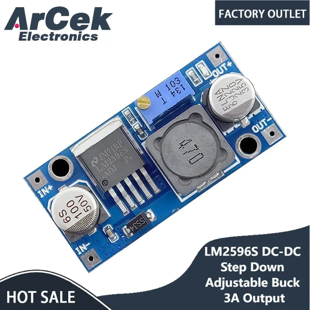 

100PCS LM2596 Step-down LM2596S-ADJ Adjustable Buck DC-DC 4.5-40V Adjustable/5V Step-down Power Supply Module 5V/12V/24V