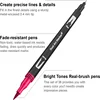 24/36/48/60 colors dual tips marker pen washable set soft fiber brush pen fine nib art drawing supplies stationery 6
