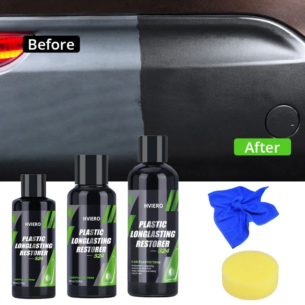 Car Ceramic Coating car ceramic coating S24 Plastic Renovator for Car Exterior Spray Trim Long-lasting Agent Liquid Rubber Refresh Hydrophobics Coating Wax