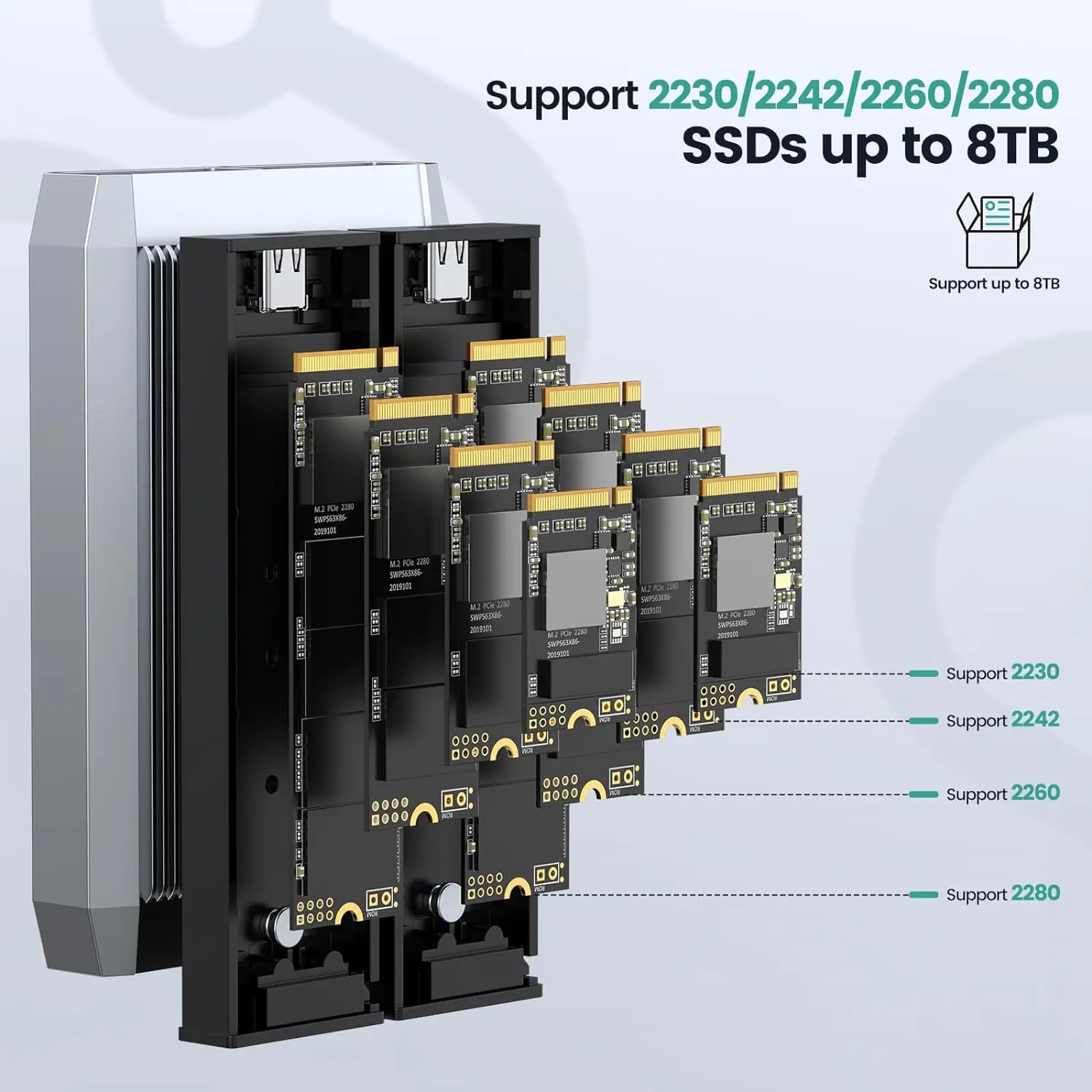 Yottamaster 10gbps Ferramenta Livre Dupla Baía M.2 Nvme 2bay Ssd Gabinete 10gbps Velocidade em Chamas Thunderbolt Compatível para Windows Mac - Imagem 6