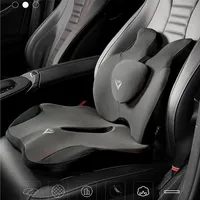 Memory Foam Seat Cushion Waist Back Support Pillow Set Orthopedic Ergonomic Coccyx Relief Hip Lumbar Pad for Office Chair Car 1