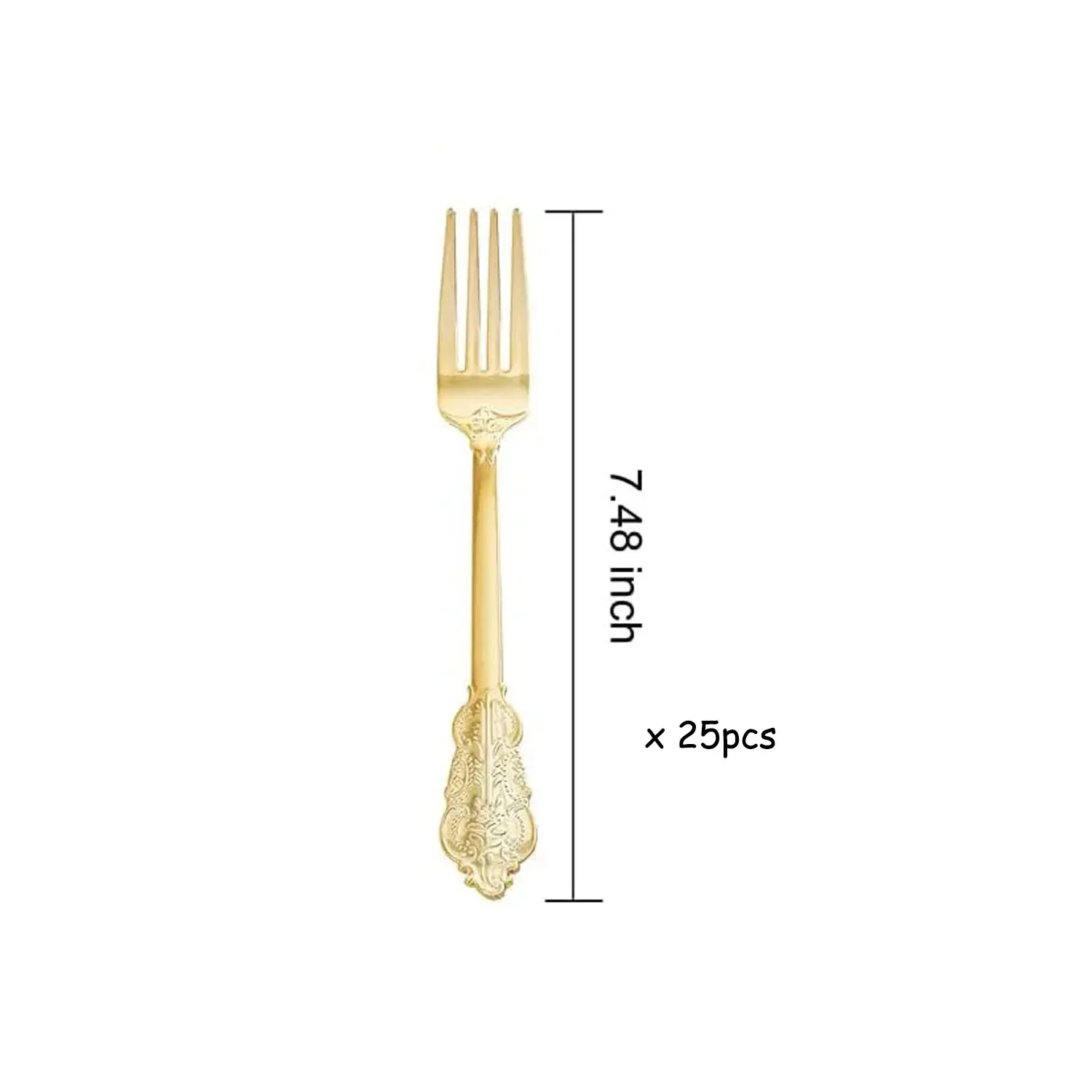 סט כלי אוכל פלסטיק לשימוש חד פעמי, צלחות מפוארות עם קישוט זהב לבן וסכום זהב, כולל צלחות, מזלגות, כף, סכינים וכוסות