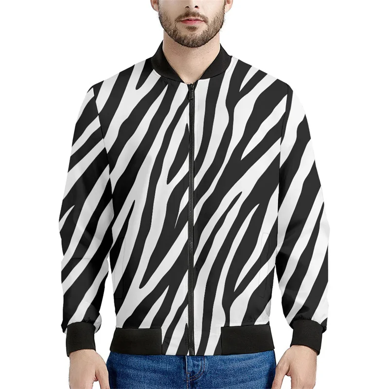thumbnail image 1 of Chaqueta con estampado de cebra abstracto en 3D, ropa para hombre, sudadera con estampado de flores, chaquetas bomber informales con cremallera para mujer, ropa de calle, abrigo, 1 of 5