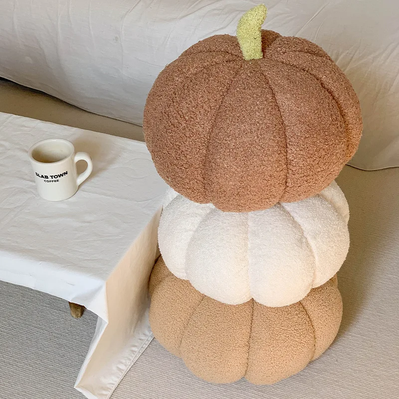 

Bubble Kiss Pumpkin Shaped Pillows for Sofa Plush Stuffed Living Room Decor Wool Cushion Office Waist Seat Cushion Bizarre Toys