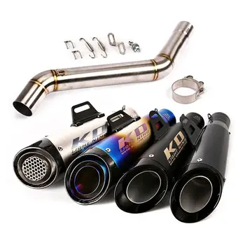 For CFMOTO NK400 650NK All Year 51MM Motorcycle Exhaust Pipe Escape Mid Link Pipe Muffler Connect Tube Slip On Stainless Steel