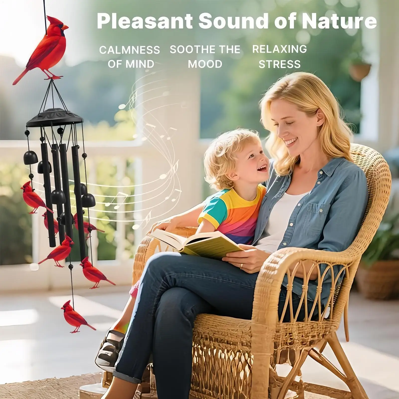 Cardinal Wind Chimes Memorial Decoration Windchime Decoration For Christmas Outside Garden Patio Yard Apartment Loss Of Mom Dad