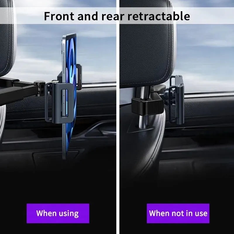 Sea099e77a94745318d9778e1f369b468O Telescopic Car Rear Pillow Phone Holder Mount Tablet Car Stand Seat Rear Headrest Mounting Bracket for Phone Tablet 4-12.9 inch Mallzona