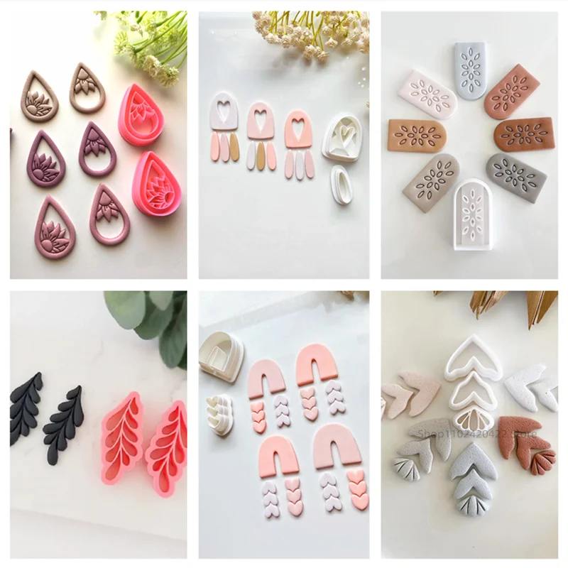 New Soft Pottery Earring Cutter Moroccan Rhombus Ring Polymer Clay Cutting  DiY Ins French Earring Jewelry