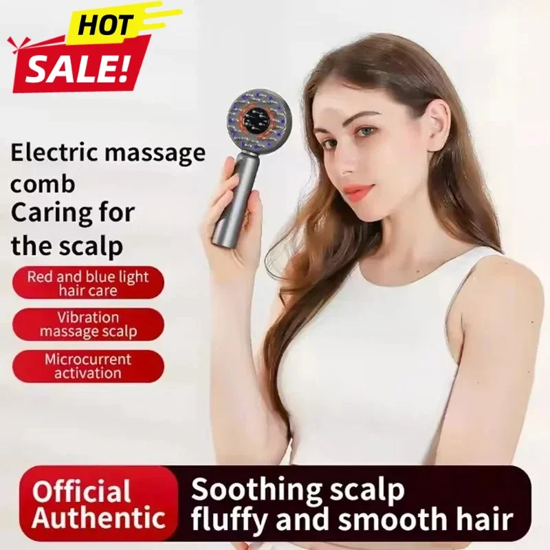 2026 Anti Hair Loss Electric Massage Brush Infrared Light Therapy for Scalp Stimulation and Hair Regrowth Rechargeable Hair Comb