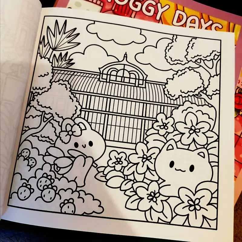 Adults and Teenagers Coloring Book, Cute and Comfortable Daily Relaxation Activity, for Solo Moments, Festival Gift 5