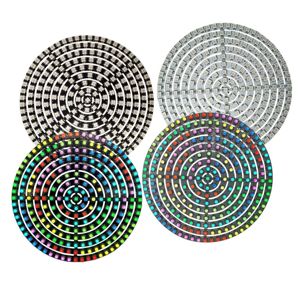 DC5V WS2812B Luces Led Ring 3Pin Individually Addressable Pixels Round Module 5050 RGB BuiIt-in IC Black White PCB Full Color led modules,led module,led light