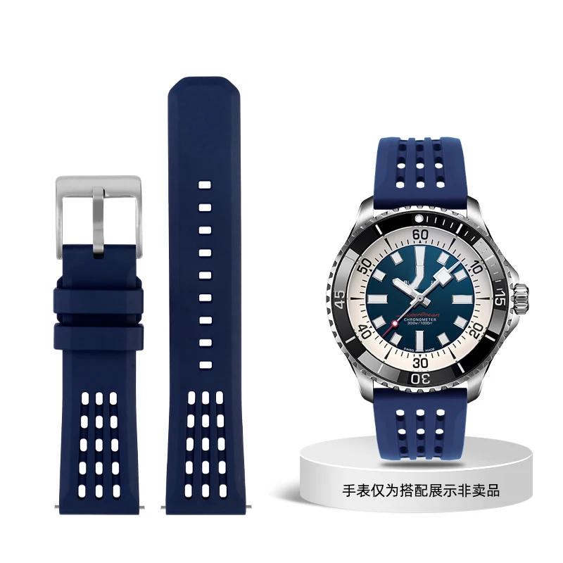 Premium Quick Release Fluorine Rubber Watch Strap with Porous Design