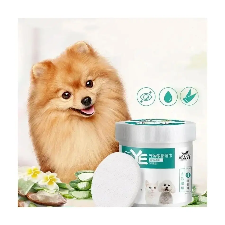 130 Pcs/set Grooming Tear Stain Remover Gentle Non-foaming Wipes Towels Dog and Cat Cleaning Wipes Pet Eye Wipes