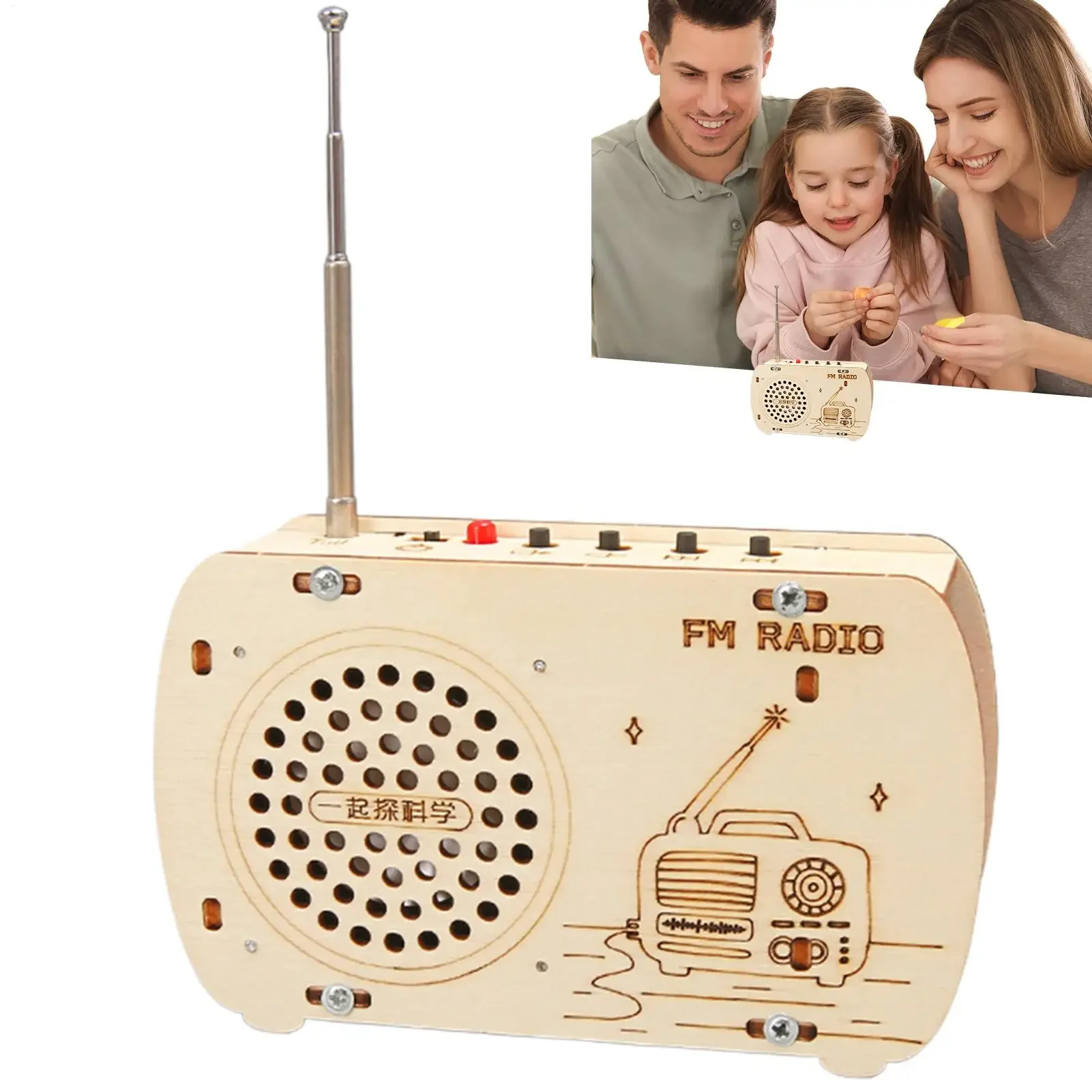 Vintage-Inspired DIY Wooden Radio Kit - Educational STEM Building Toy and 3D Puzzle Craft