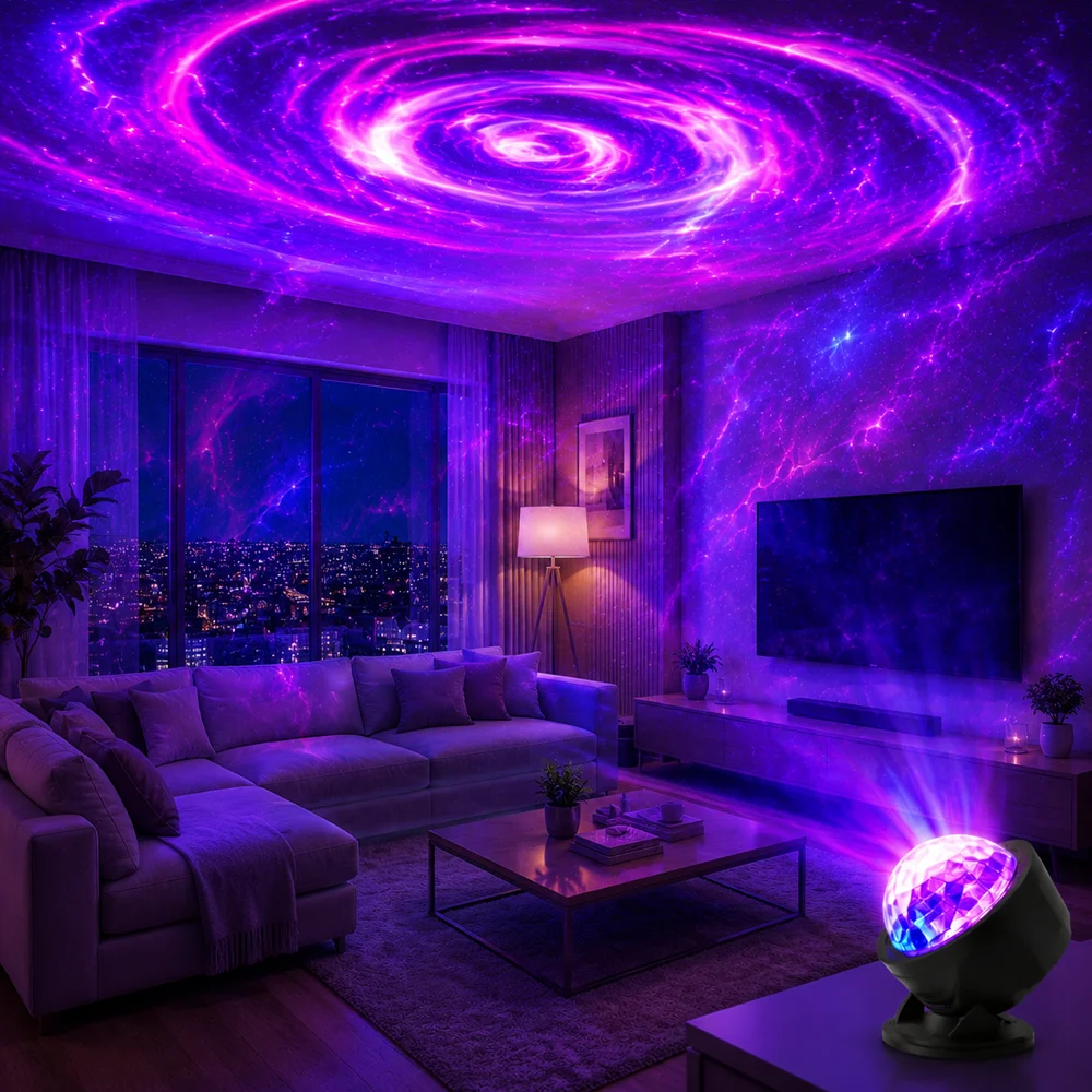 LED Starry Sky USB Galaxy Projector Light with Remote Control and RGB Lighting (7 Modes) – Ideal for Home Bedrooms, Game Rooms,