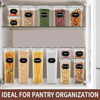 PRAKI Airtight Food Storage Containers Set with Lids -24 PCS BPA Free Kitchen & Pantry Organization Plastic Leak-proof Canisters 6