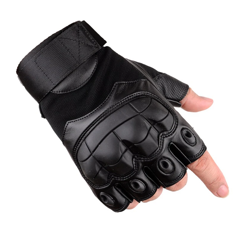 

Moto Cycling Biker Racing Riding Motorcycle Fingerless Gloves Leather Protective Gear Motocross Motorbike Scooter