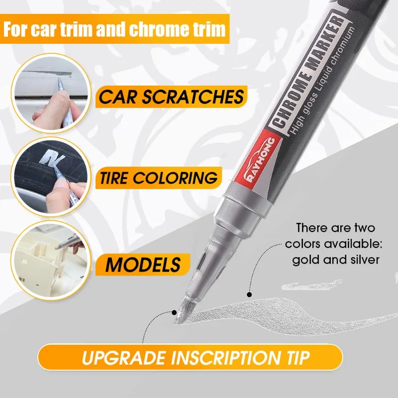 Car Tire Graffiti Pen Auto Body Scratch Repair Tool Automotive DIY Plating Inscription Pen Tire Coloring Model Paint Repair Pen