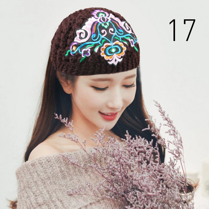Women Winter Knitted Wool Hair Band High Elastic Wide Brim Lady Warm Headband Cap Warm Headwrap 5