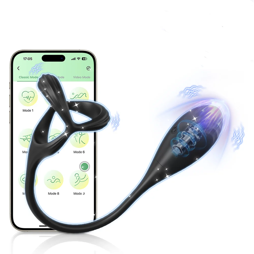 APP Control Anal Vibrator Prostate Massager Vibrating Anal Plug Cock Ring for Men Butt Plug Penis Ring for Gay Sex Toy for Men