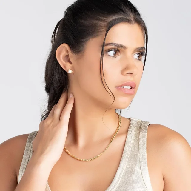 AAA + 8mm perle d'eau douce, boucles d'oreilles en forme de perle en cage plaquée or à la mode pour femmes boucle d'oreille en or pour femmes cadeau de mariage