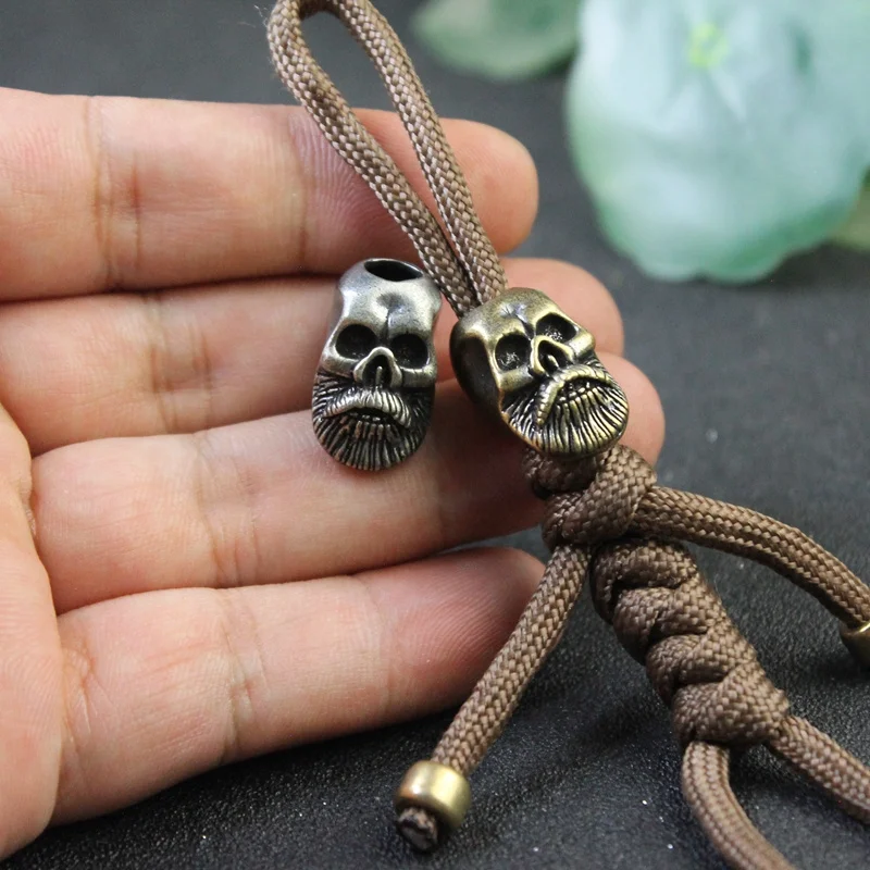 Zghhc 2 Pièces Couteau Paracorde Lanière Perle Tête De Crâne Perles en