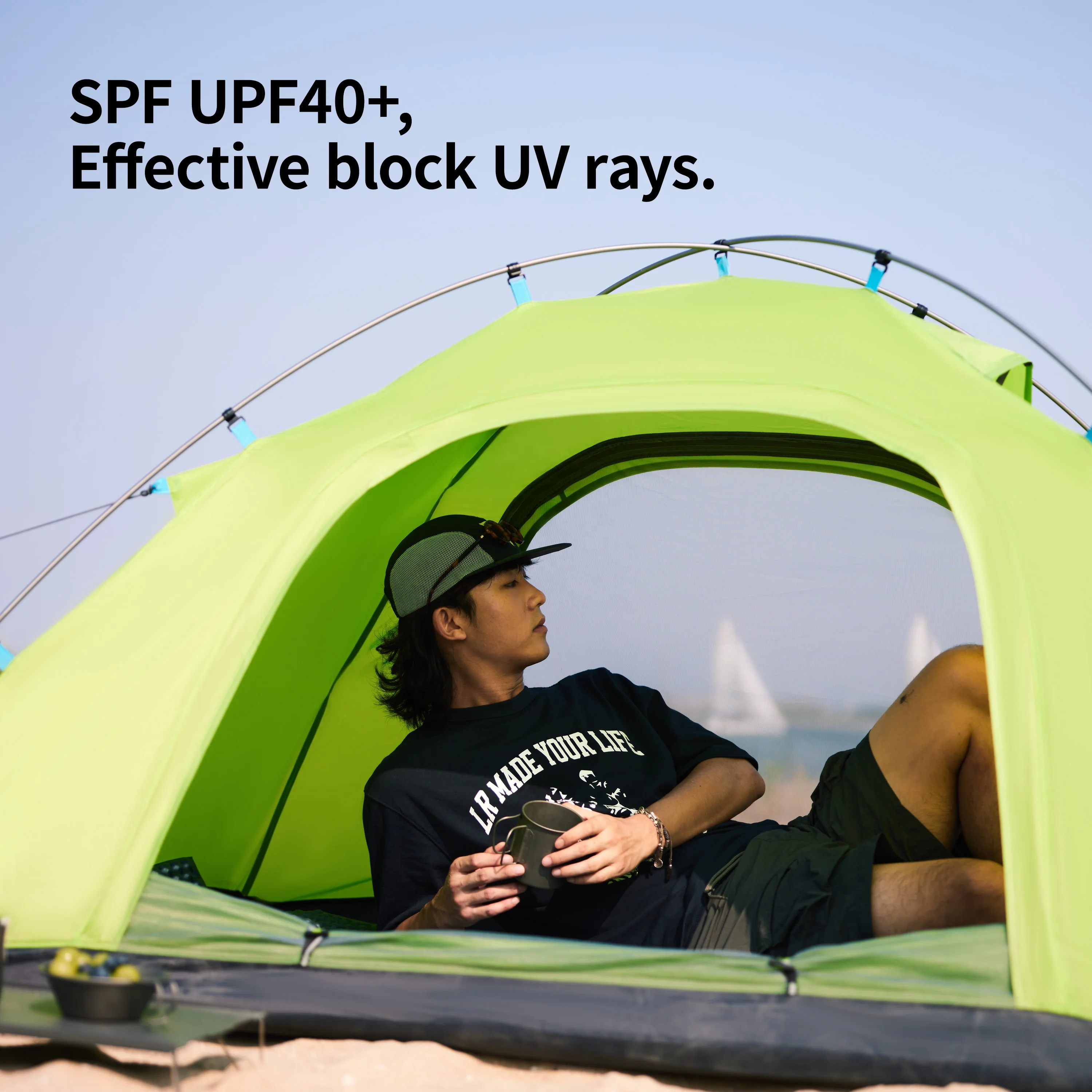 Naturehike P Series Single Layer Tent Outdoor Camping Hiking Ultra Lightweight 2-person Tent Anti-UV Sun Protection UPF40+