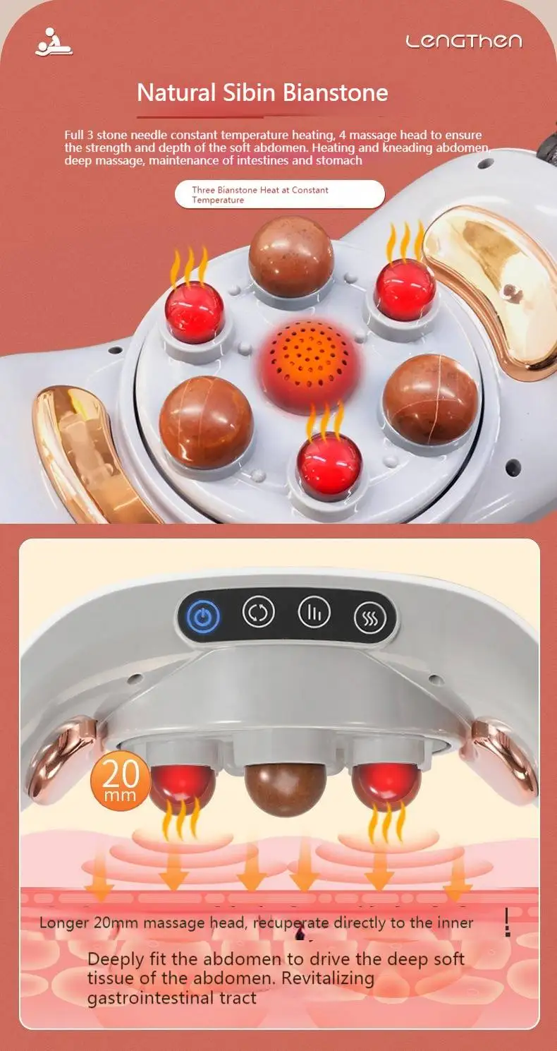 Bian Stone Rubbing Abdominal Instrument Belly Electric Moxibustion Therapy Hot Compress Massage Belt Automatic Abdomen_voghion.com