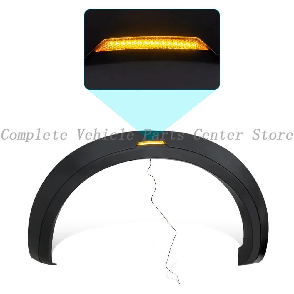 DUKE4WD 매트 블랙 LED 펜더 플레어 포드 레인저 Wildtrak XL XLT T7 T8 2015-2022 머드 가드 자동차 스타일링을위한 휠 아치 확장