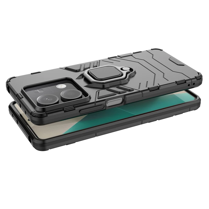 For 5G Case Cover Xiaomi Capas Shockproof Bumper Ring Magnetic Holder Fundas Redmi Note 13 Pro Plus_voghion.com