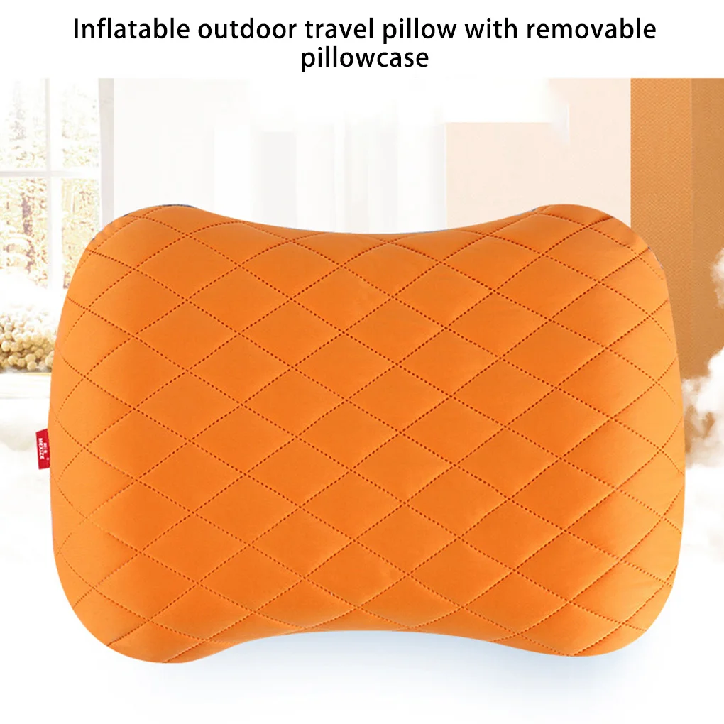 Inflatable Pillow Foldable Outdoor Camping Trip Neck Waist Cushion Air Pillows Car Plane Head Rest Fix Strap Case Relaxing Tool,inflatable pillow,camping pillow