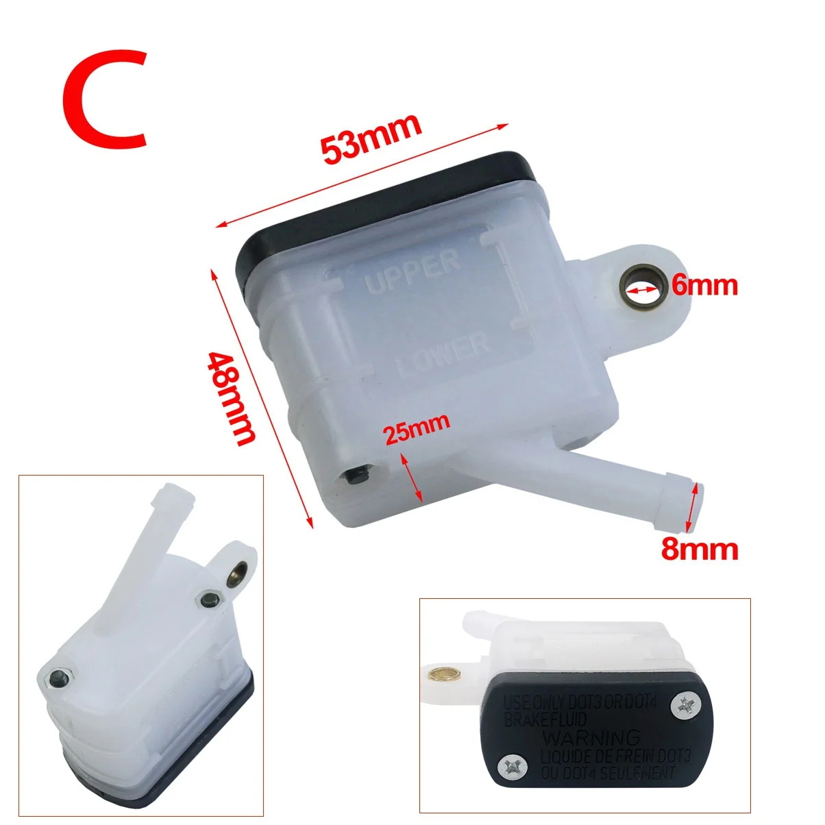 Motorcycle Brake Lever Universal Motorcycle Lever Brake Oil Tank Foot Brake Master Cylinder Oil Cup Fluid Bottle Reservoir Dirt Bike Scooter Pitbike