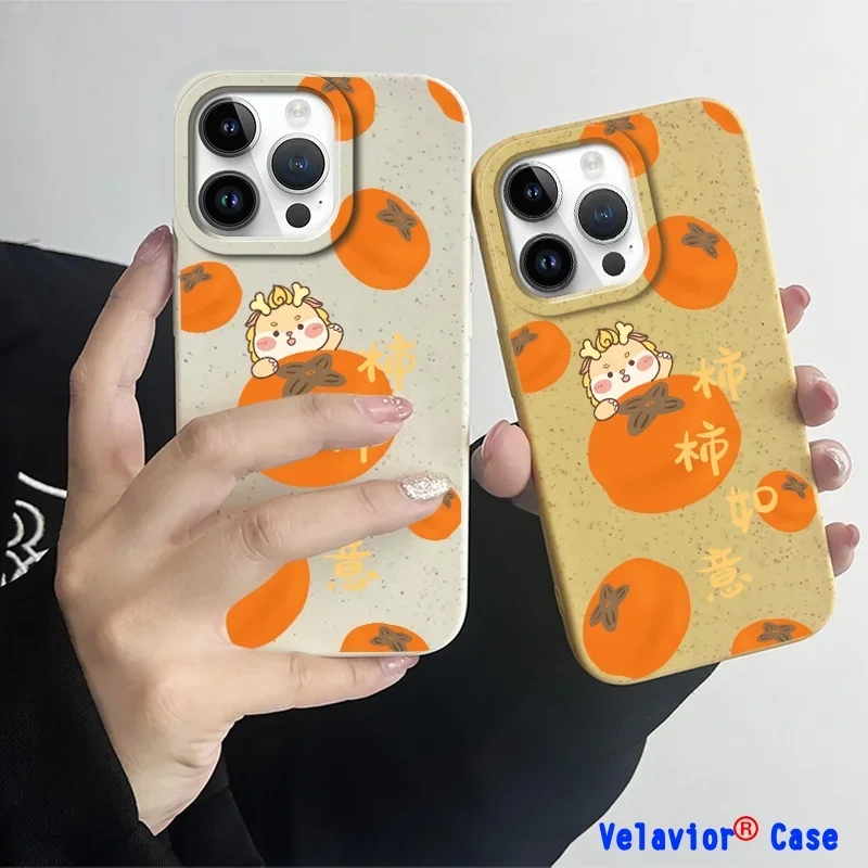 

Dragon Year IPhone 15 Pro Case Persimmon Casing for IPhone15 Max 14 13 Pro 12 11 XR X XS SE 8 7 6 Pro Max Plus Shockproof Cover