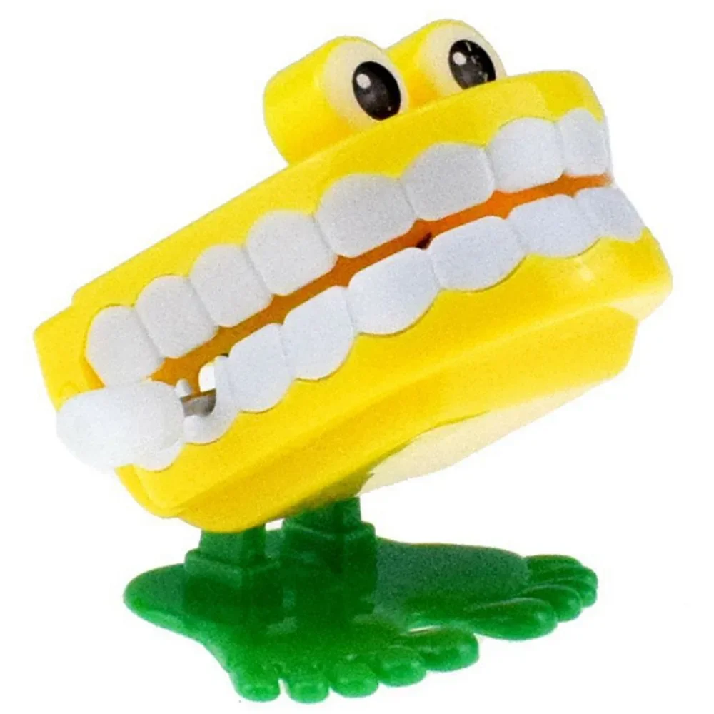 1pc Teeth Shape Clockwork Toy with Chain Novelty String Up Jumping Walking Mouth Toys Children Small Halloween Christmas Gifts childrens toys