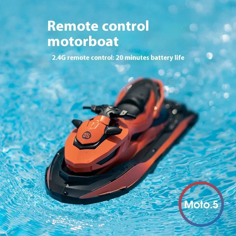 2024 New High-speed Remote Control Boat 2.4G Mini Water Electric Motorboat Remote Control Dual Motor Water Toy Game Gift 2