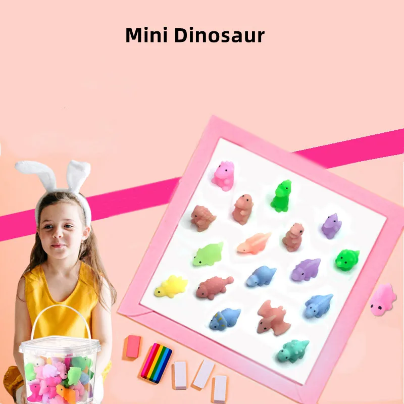 10PCS Cute Animal Creativity Novelty Soft Glue Dinosaur Pinch Pressure Relief And Release Small Toys For Children's Birthday Gif