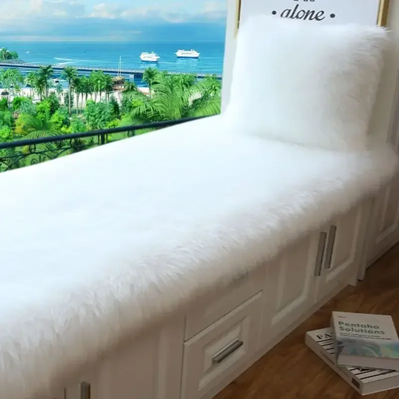 Hot Selling Window Mat, Plush Balcony Mat Window Sill Mat Carpet Thick Anti Slip Bedside Blanket Solid Plush Soft Cushion Chair 2