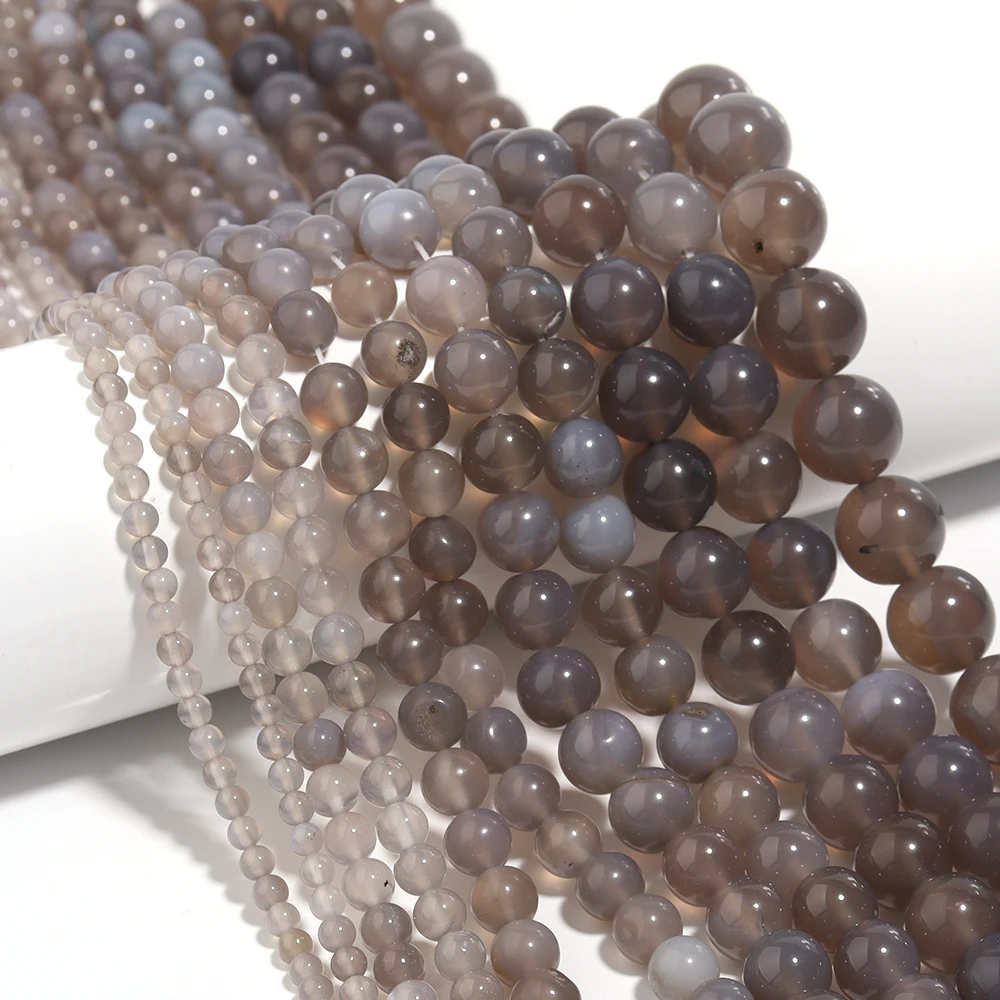 Natural Stone Round Beads - Tiger Eye, Amethyst, Agate, Jade for Jewelry Making & DIY Projects