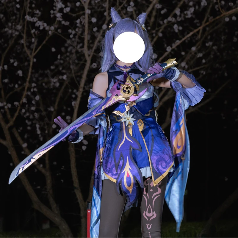 

110CM Game Genshin Impact Kamisato Ayaka Sword Mistsplitter Reforged Cosplay Replica Prop Decoration Character Accessories