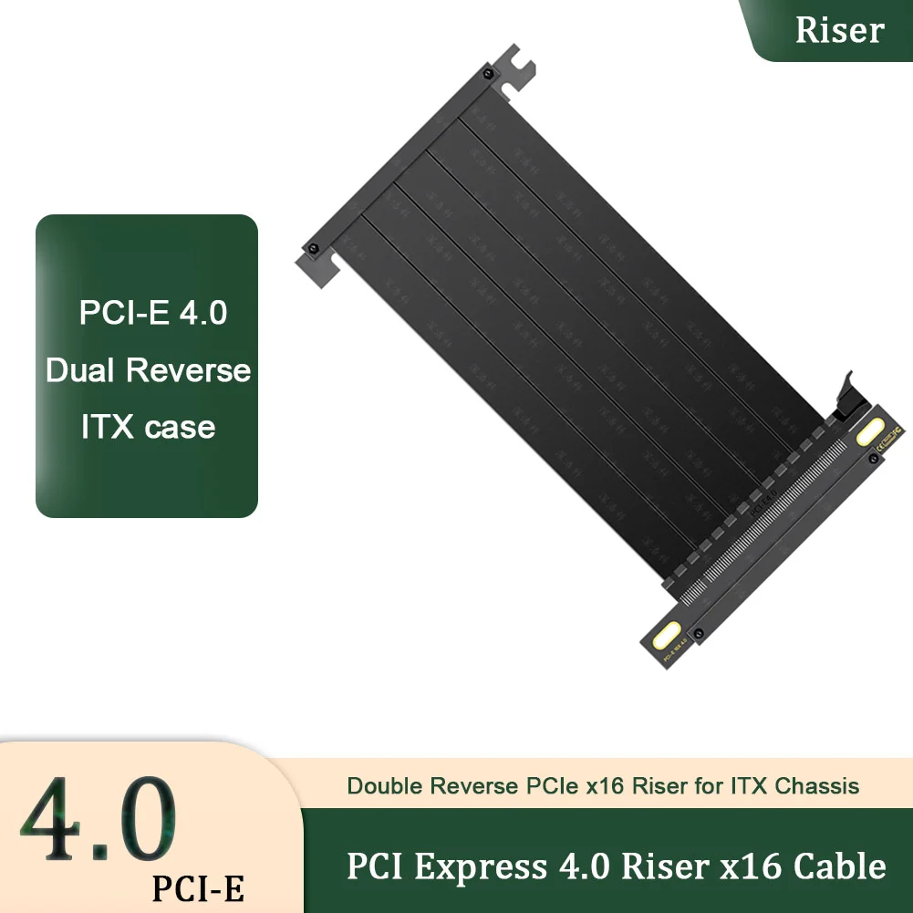 Dual Reverse Pcie4 Riser Cabo X16 Cabo Pci Express Riser Itx a4 Gpu Video Card Extension Cabo Pci-e 185 mm