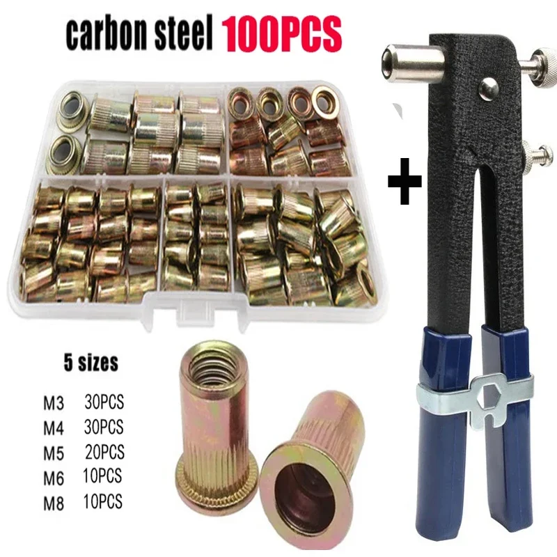 M4, M5, M6, M8, Nut Rivet Mandrels, Repairtool, Flatheadscrew Set