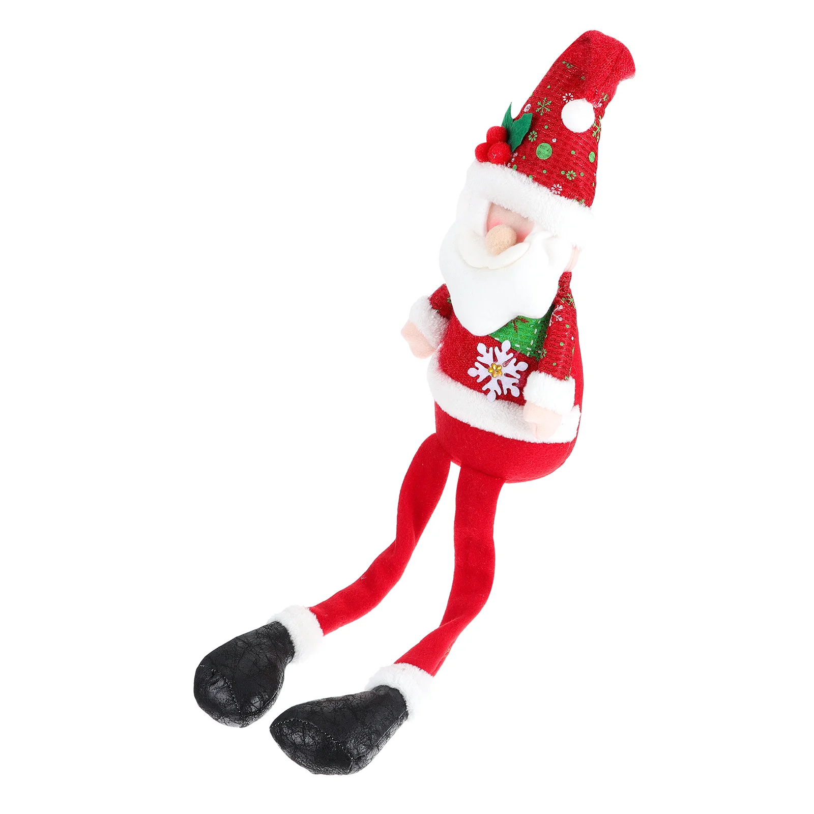 

Christmas Santa Claus Plush Ornaments Sitting Long Leg Figures Stuffed Christmas Decor Tabletop Centerpieces Fireplace Shelf Red