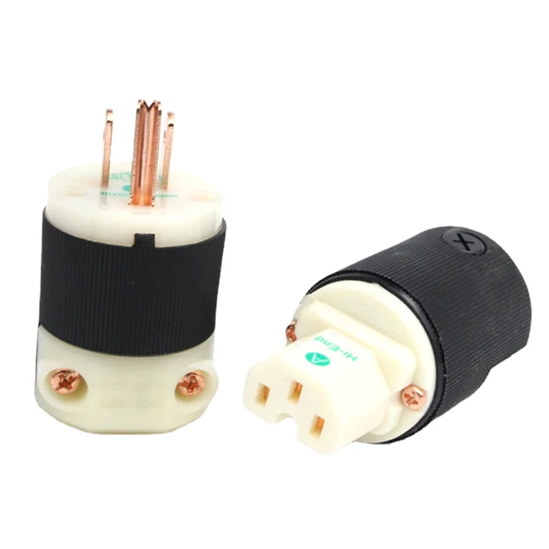 

Hubbell HBL8215G Copper Plated HiFi Audio AC Power Plug IEC Connecter US Version