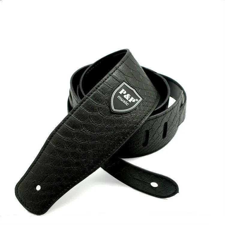 Premium Genuine Leather Embroidered Guitar Strap (2.5-Inch) - Adjustable, Soft, and Stylish Accessory