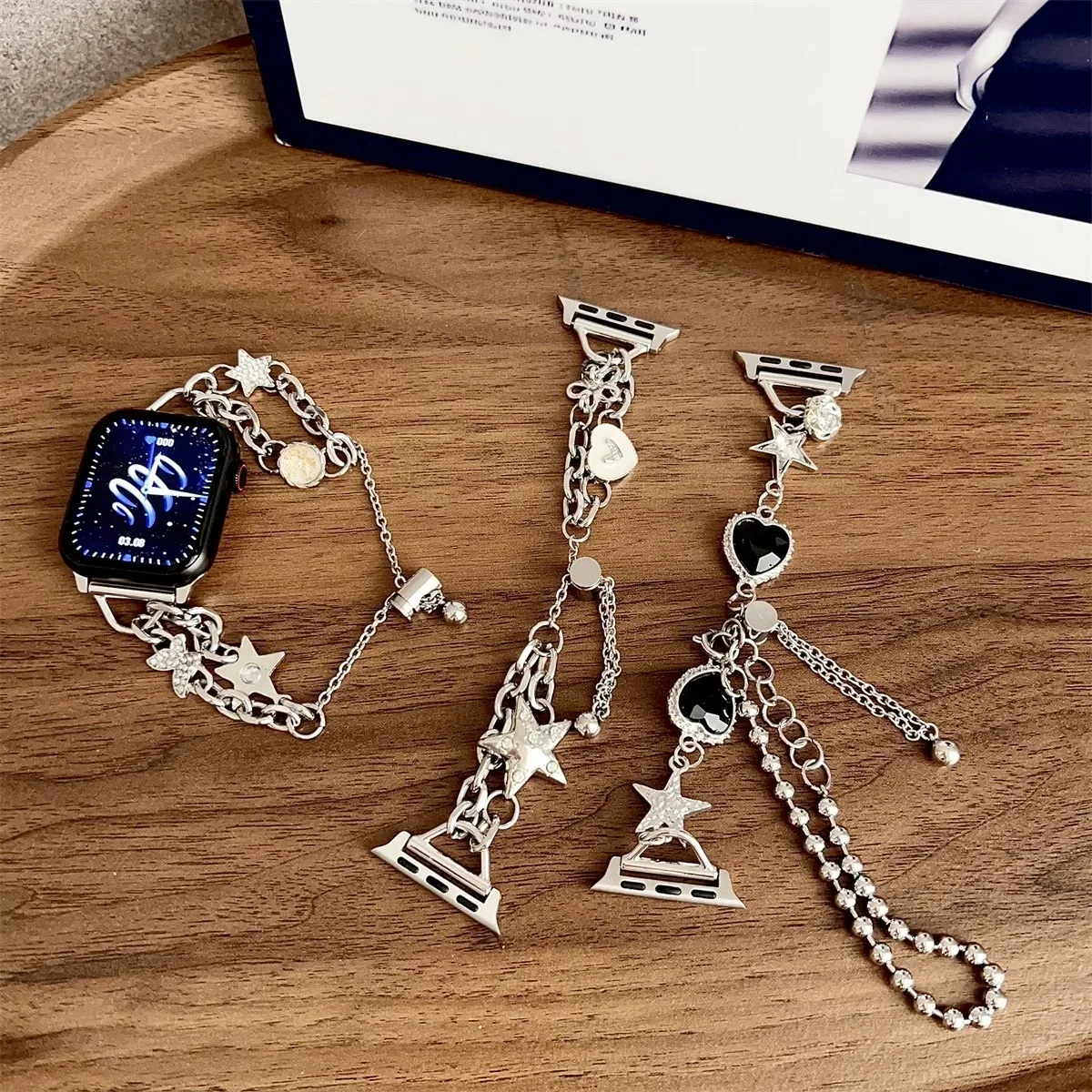 Klokkerem til iWatch 42/44/45/46/49 mm 38/40/41 mm metall mote klokkerem til Watch-serien Ultra2-serien 10/9/8/7/6/5/4/3/2/1_voghion.com