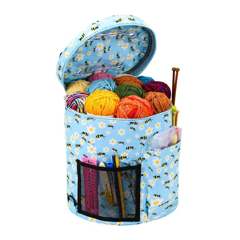 

Crochet Bag Organizer Portable Needlework Storage Bag Mesh Divider Pouch Yarn Knitting Tools Bag Knitting Needles Yarn Bags