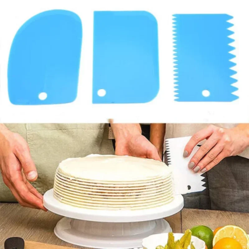 Dessert Tools Cake Kitchen 3PCs/Set Pastry Dough Cutter Cake Slicer Baking Pasty Scraper Blade Silicone Spatula Decoration