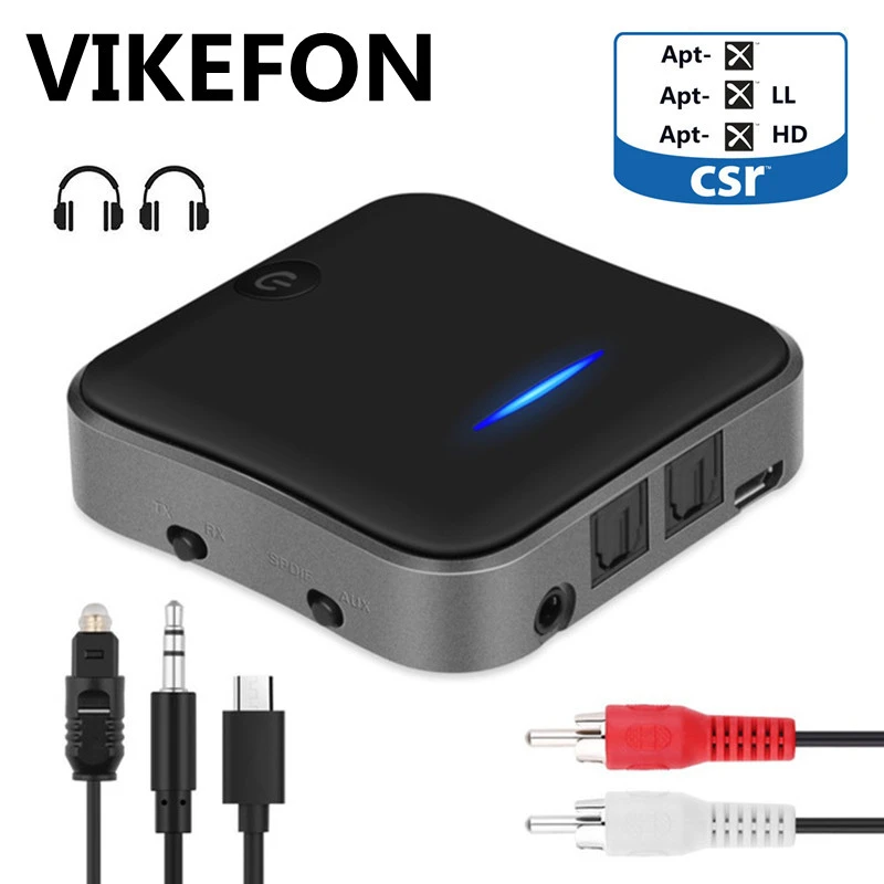 with 3.5mm Jack for Music Enjoyment/Car/Home Stereo System 2 in 1 Wireless Audio Adapter Apt-X Low Latency, 8 Hours Streaming, Hands-Free Call, A2DP Bluetooth 5.0 Transmitter Receiver for TV with 3.5mm Jack for Music Enjoyment/Car/Home Stereo System 2 in 1 Wireless Audio Adapter Apt-X Low Latency, 8 Hours Streaming, Hands-Free Call, A2DP Bluetooth 5.0 Transmitter Receiver for TV